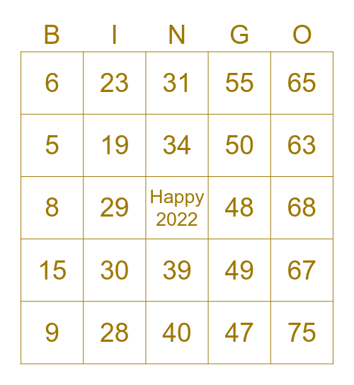 Wellington & Huntington BINGO Card