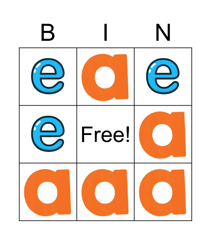 Letters Bingo Card