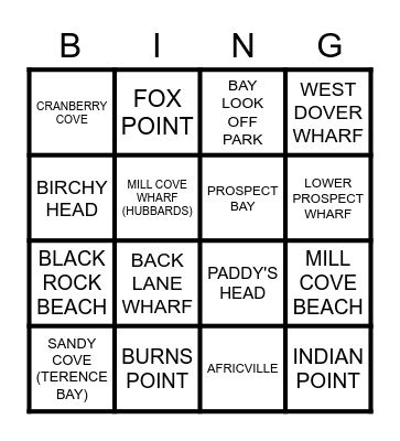 DIVE SITE BINGO Card