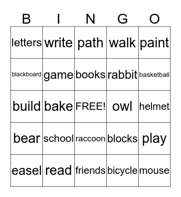 Our School Bingo Card