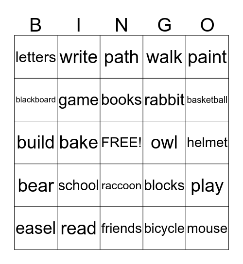 Our School Bingo Card