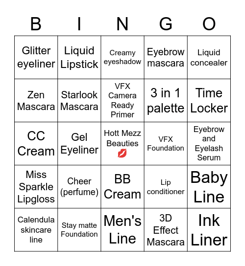 Farmasi Bingo Card