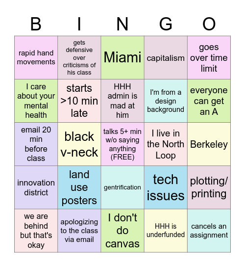 Civic Participation Bingo Card