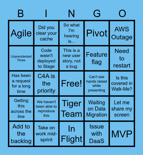 SME Team Bingo! Bingo Card