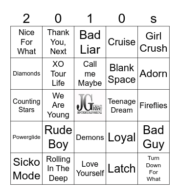 2010s Bingo Card