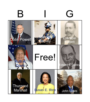 PASS Bingo- Blacks in Gov and Foreign Policy Bingo Card