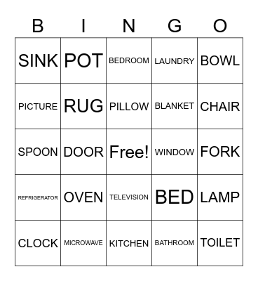 HOME Bingo Card