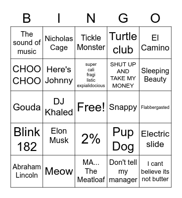 Sales Bingo! Bingo Card