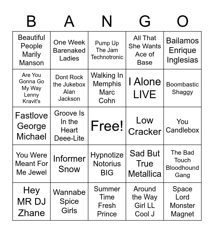 90-s-hits-bingo-card