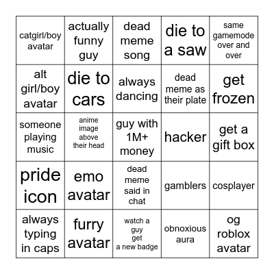 Plates OF fate Bingo Card
