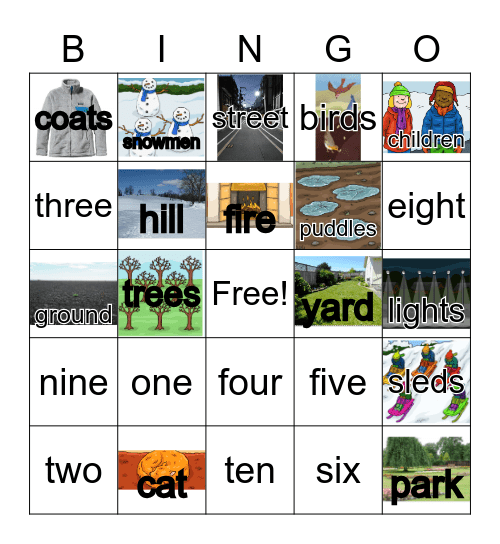 NC BINGO Counting Bingo Card