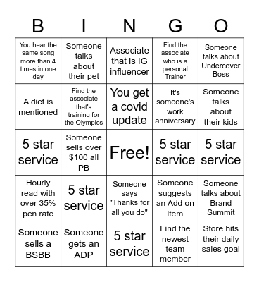 Andi visits D213 Bingo Card