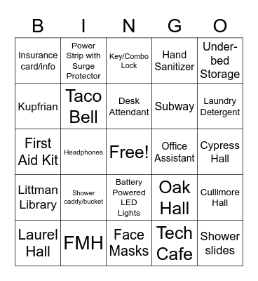 5 IN A ROW FOR BINGO Card