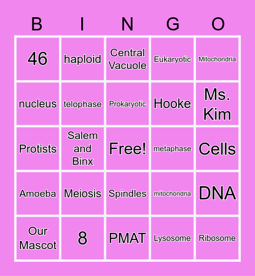 Unit 3 Bingo Card