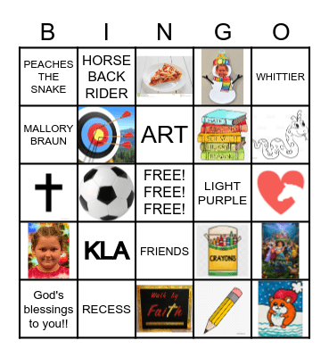 MALLORY! Bingo Card