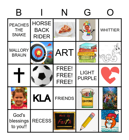 MALLORY! Bingo Card