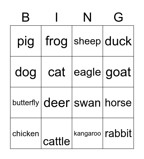 My Mom's a Cow Bingo Card