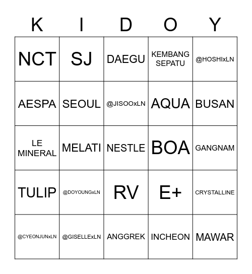 BINGO BERSAMA JIJEL Bingo Card