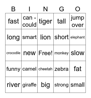 Jump Up 5 Bingo Card