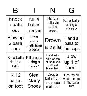 BALLA BINGO Card