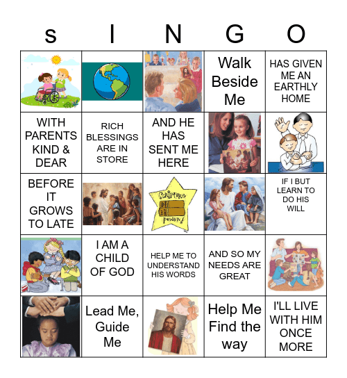 SINGING TIME SINGO! Bingo Card