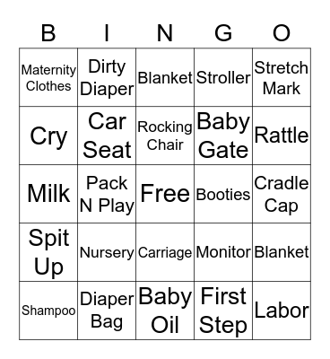 BABY SHOWER BINGO Card