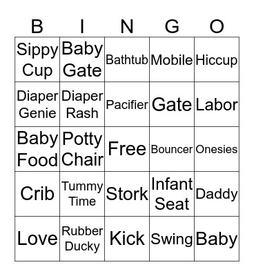 BABY SHOWER BINGO Card