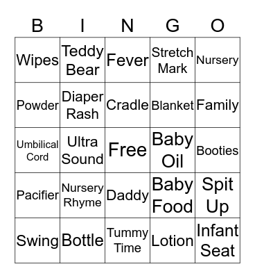 BABY SHOWER BINGO Card