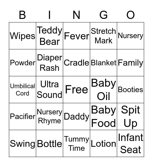BABY SHOWER BINGO Card