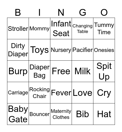 BABY SHOWER BINGO Card