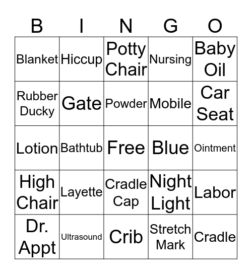 BABY SHOWER BINGO Card