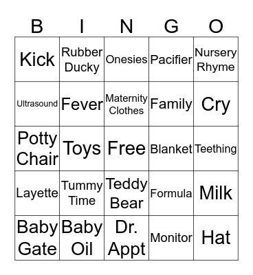 BABY SHOWER BINGO Card