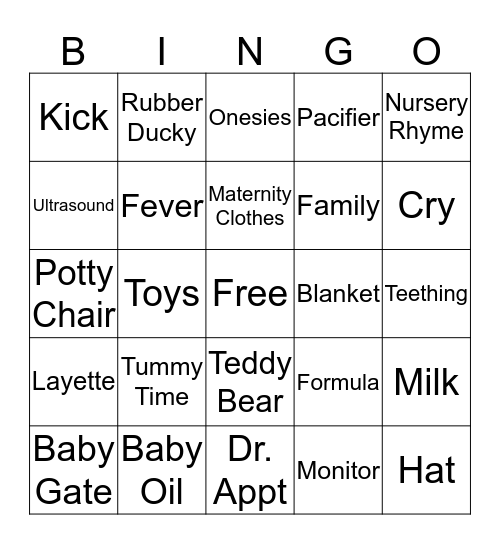 BABY SHOWER BINGO Card