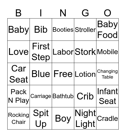 BABY SHOWER BINGO Card