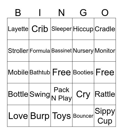 BABY SHOWER BINGO Card