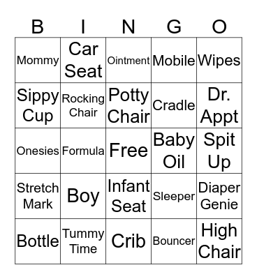 BABY SHOWER BINGO Card