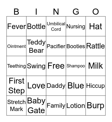 BABY SHOWER BINGO Card