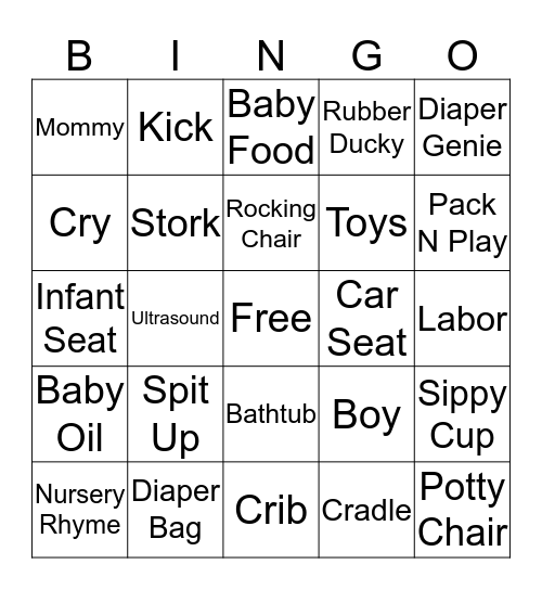 BABY SHOWER BINGO Card