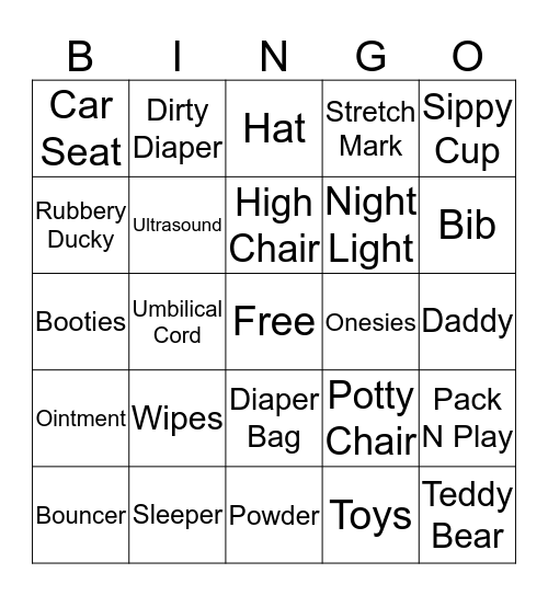 BABY SHOWER BINGO Card