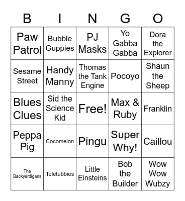 Male Manipulator TV Bingo Card