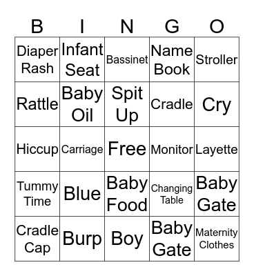 BABY SHOWER BINGO Card