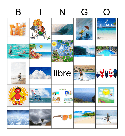 A la plage Bingo Card