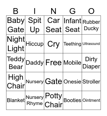 BABY SHOWER BINGO Card