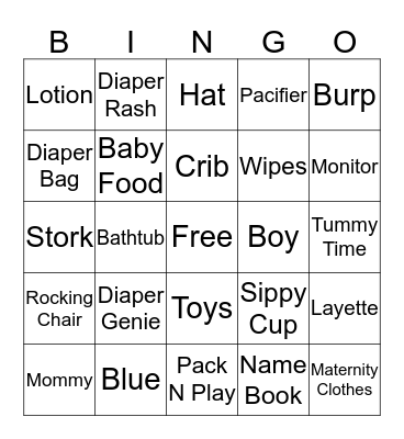 BABY SHOWER BINGO Card