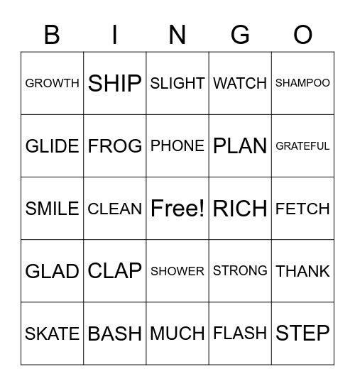 DIGRAPHS and 2 LETTER BLENDS Bingo Card