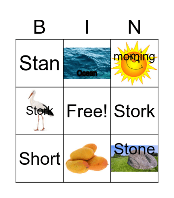 Phonics Bingo Game Bingo Card