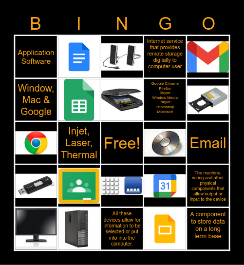 Computer Basics Bingo Card