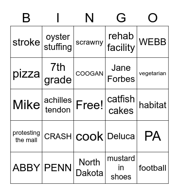 Crash Bingo Card