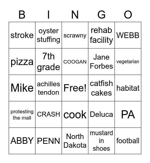 Crash Bingo Card