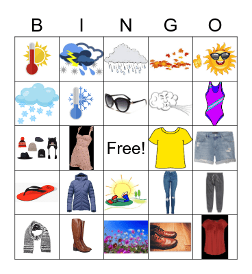 What should I wear? Bingo Card